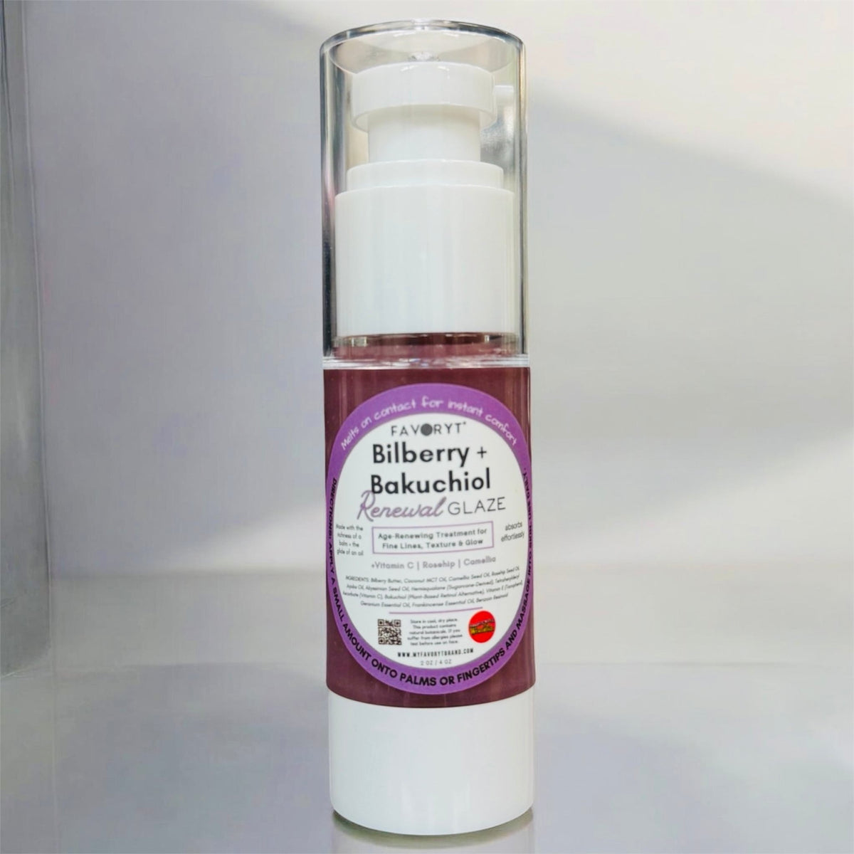 Bilberry + Bakuchiol Renewal Glaze – Radiance for a Soft, Dewy Glow | Our Glass Skin 100% Natural Retinol Alternative - FAVORYT BRAND