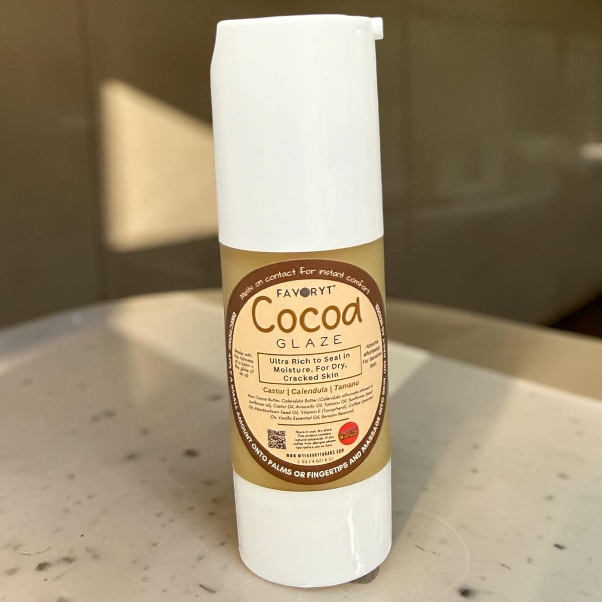 Cocoa Glaze – Natural Cocoa Butter Balm for Dry Skin | Petroleum-Free Moisturizer for Face & Body | Sensitive Skin Safe - FAVORYT BRAND