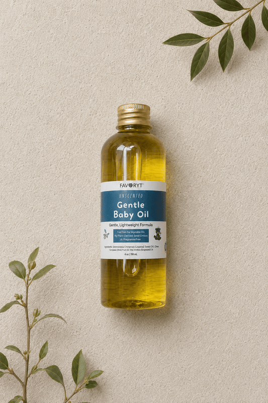 Fragrance-Free Baby Oil | Gentle Moisture for Baby + Sensitive Skin - FAVORYT BRAND