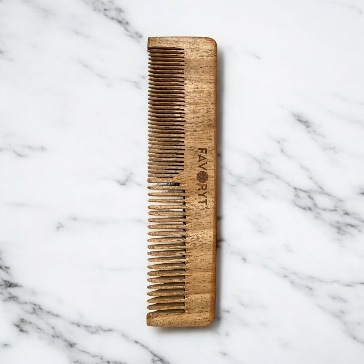 Handmade Neem Wood Combs – Natural Anti-Static, Scalp-Healthy Hair Combs from India (Pocket, Wide-Tooth, Shampoo & More) - FAVORYT BRAND