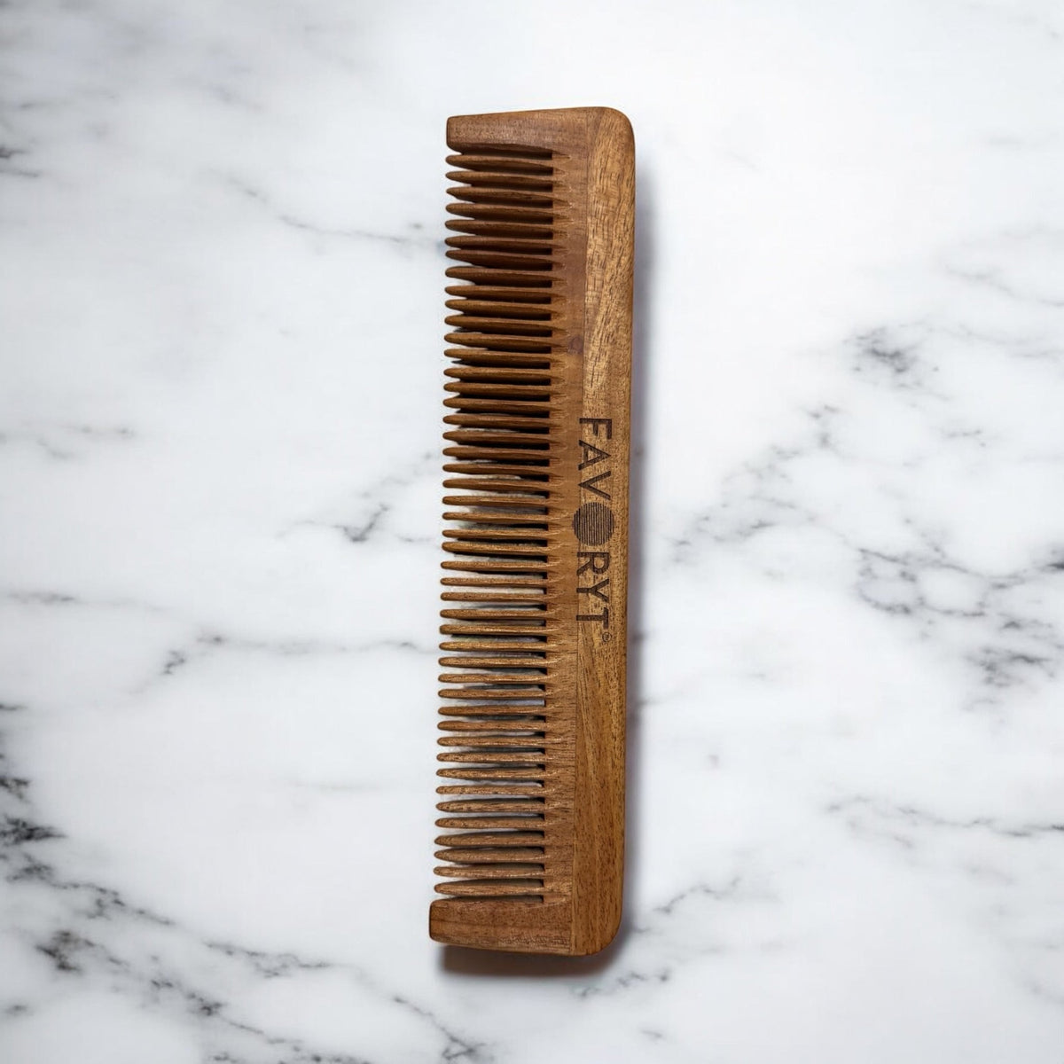 Handmade Neem Wood Combs – Natural Anti-Static, Scalp-Healthy Hair Combs from India (Pocket, Wide-Tooth, Shampoo & More) - FAVORYT BRAND