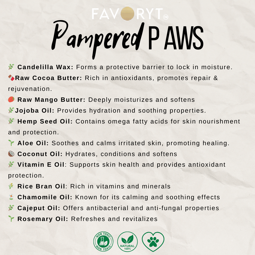 Pampered Paws FAVORYT Soothing Pet Butter 2-in-1 Pet Moisturizer and Paw Wax - FAVORYT BRAND