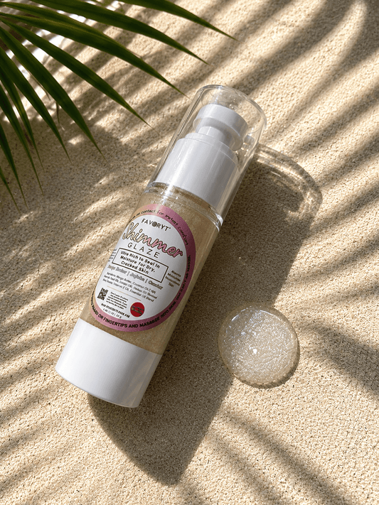 Shimmer Body Glaze – Soft Shimmer for Hydrated, Radiant Skin - Natural Coconut Mango Scent - FAVORYT BRAND