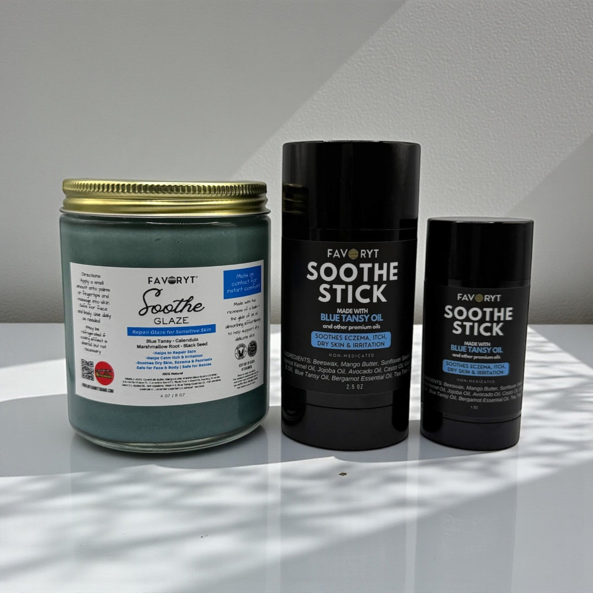 Soothe Home & Away Care Bundle- for Eczema and Dry, Cracked Skin, Soothing effect for itch and irritation - FAVORYT BRAND