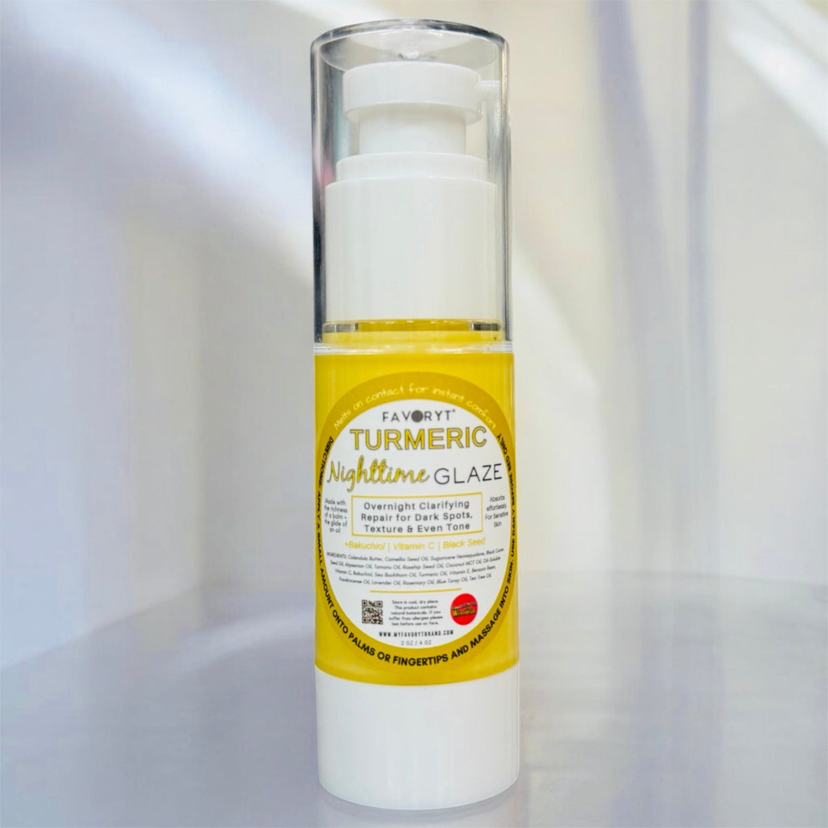Turmeric Nighttime Glaze for Skin Clarity, Dark Spots & Uneven Tone - FAVORYT BRAND